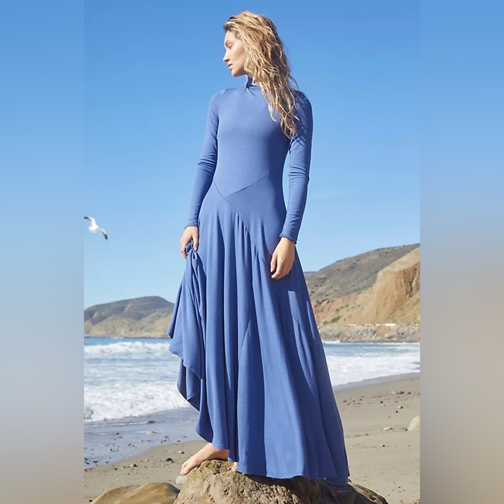 Free People Pescado Maxi Dress Blue